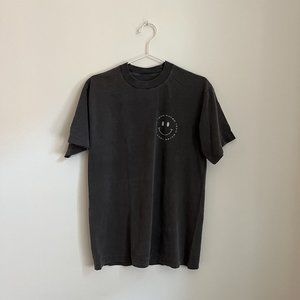 Team Maybe Smiley Vintage-Style Washed Cotton T-shirt EUC